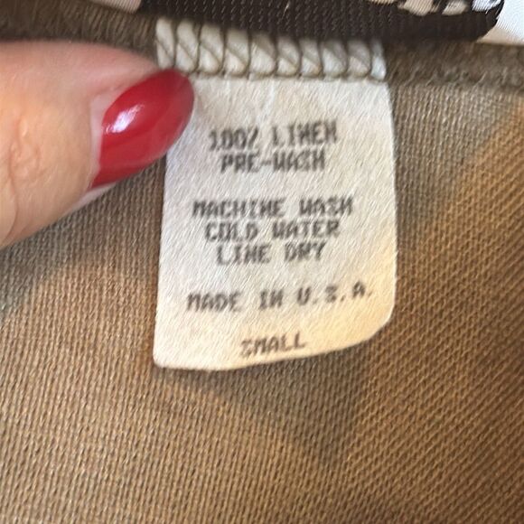 Vintage 80s/90s What’s Up tan/brown linen tank dress with large front pockets - Picture 8 of 8